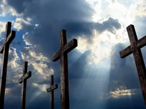 The Cross of the Jesus between villages Lacnov and Lipovce