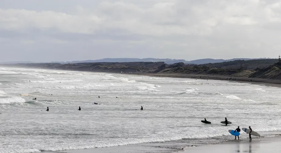 Muriwai Beach, beautiful,but very windy beach with a nest of Northern Gannet birds.