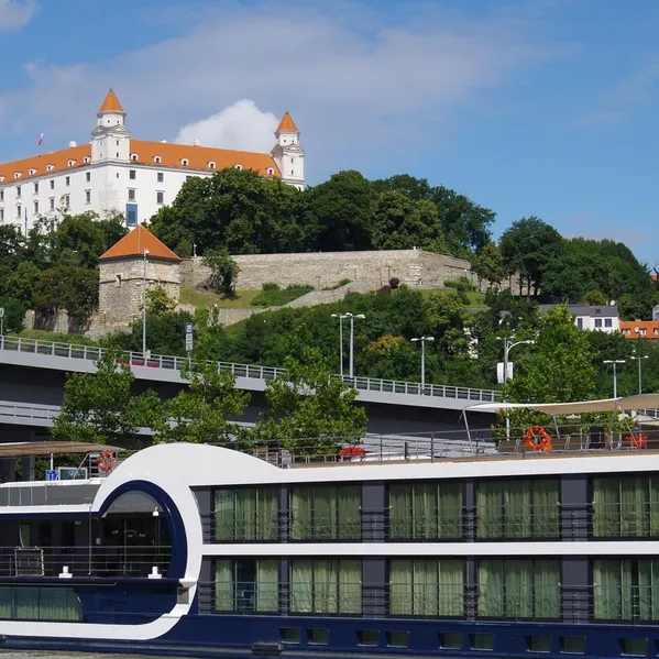 View from UFO bridge in Bratislava while being a tour guide for our friend Ben from Singapore