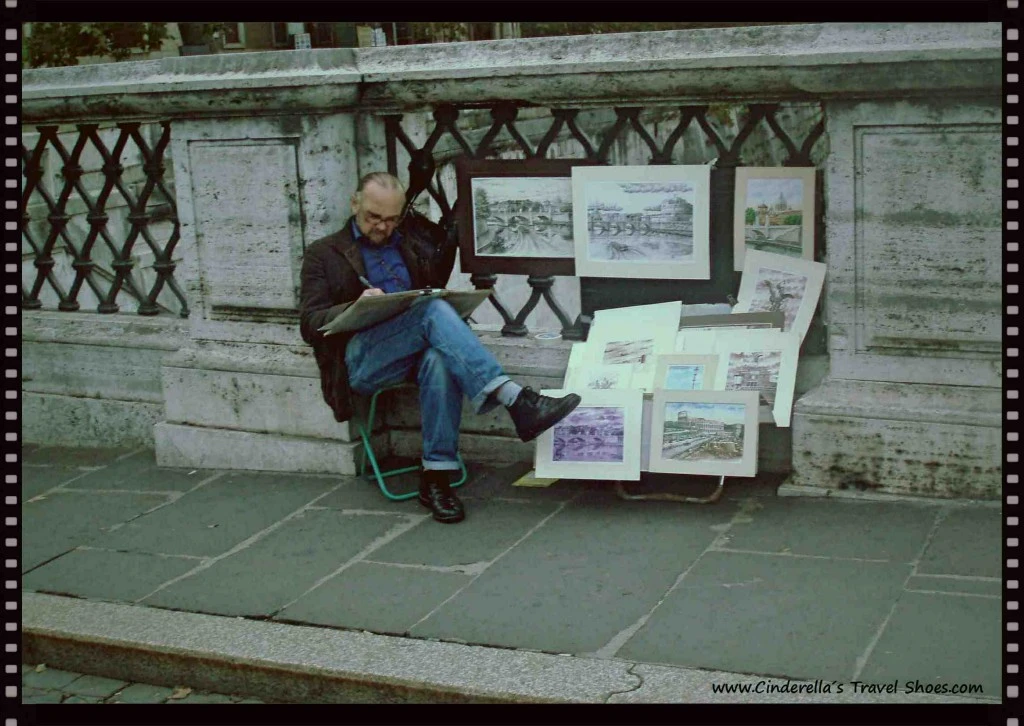 The Artist in Ponte Sant'Angelo - “Bridge of Angels" in Rome