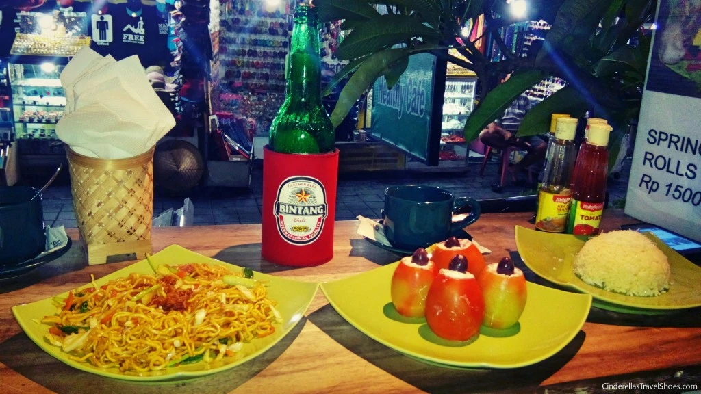 Bintang beer with delicious Indonesian dinner