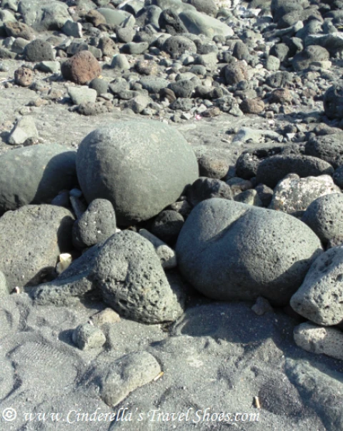 Black rocky beach in Catania