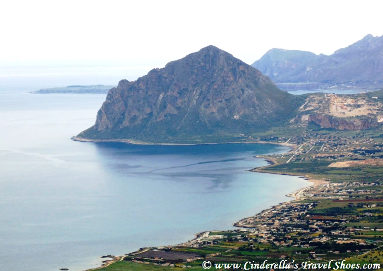 Stunning view from Erice to Monte Cofano