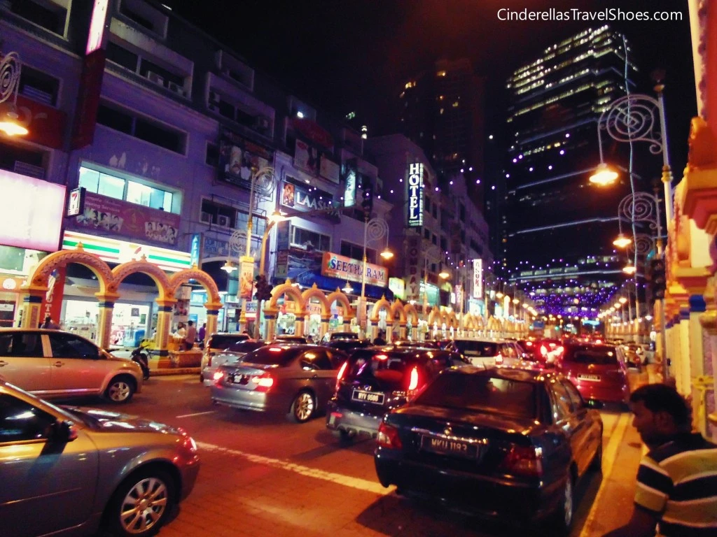 Traffic on main street in Little India, Kuala Lumpur