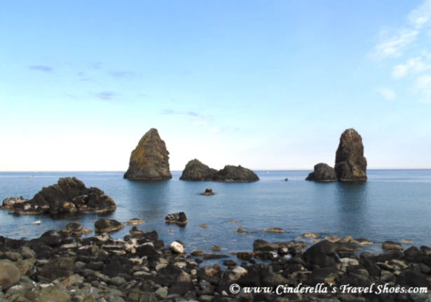 View from Acitrezza to Cyclope islands