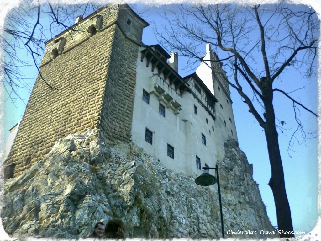 View from sidewalk next to the castle Bran