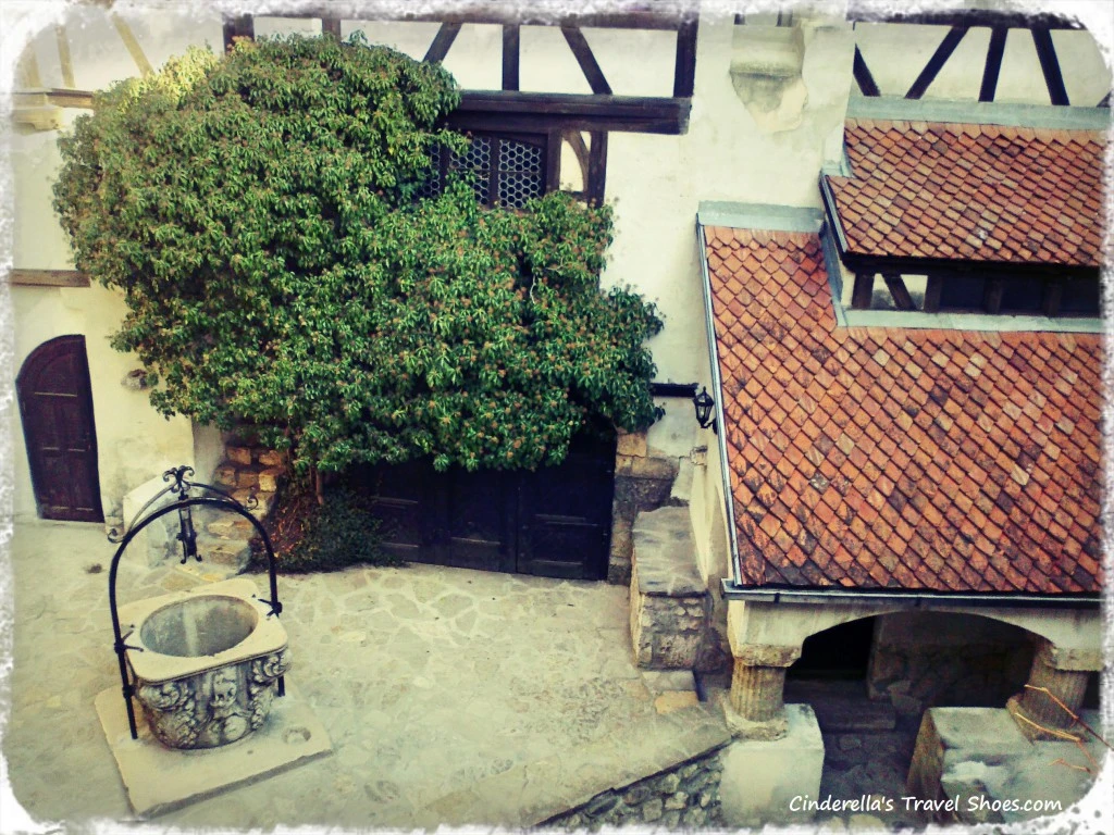 View from the balcony to courtyard