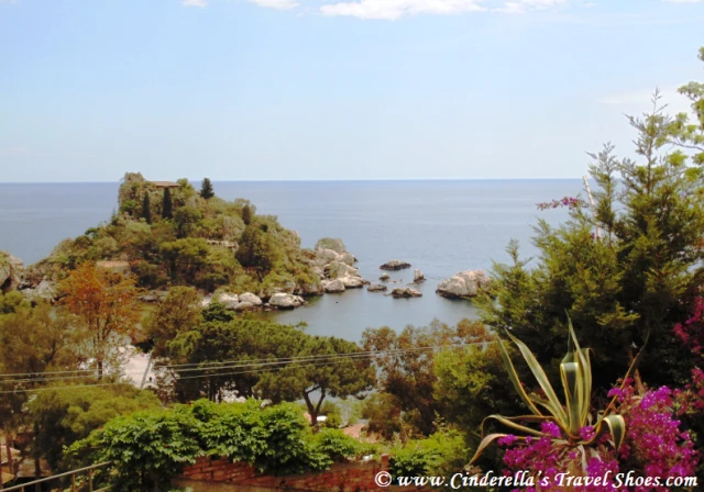 View to Isola Bella from Taormina