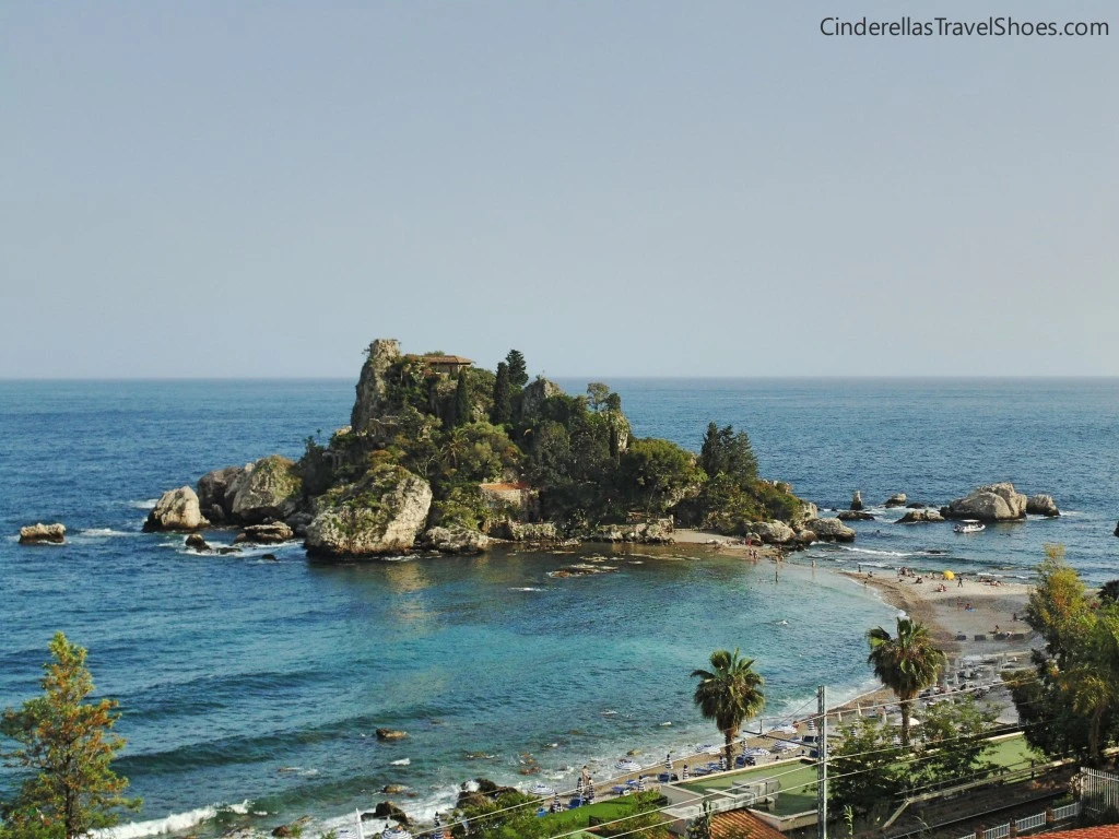View to Isola Bella in Taormina