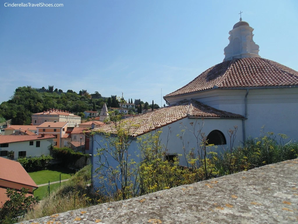 Piran in Slovenia_view to city walls