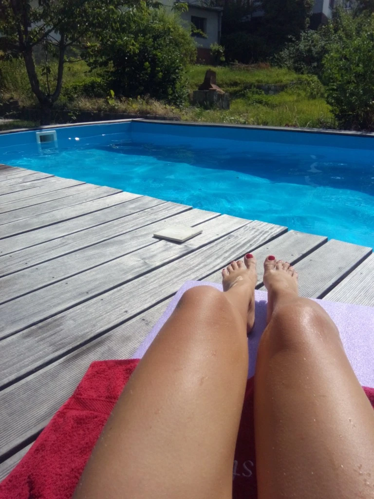 Pool time during summer in Bratislava